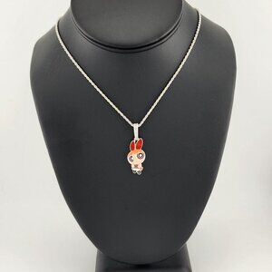 Blossom Power Necklace – Sterling Silver 925 Inspired by Powerpuff Girl Blossom